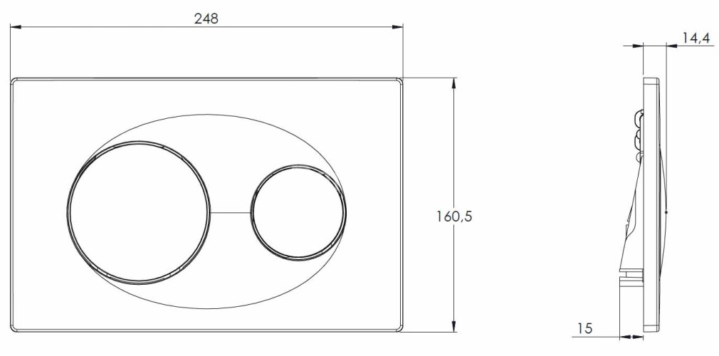 Кнопка смыва Azario двойная, черная матовая (AZ-8200-0013)