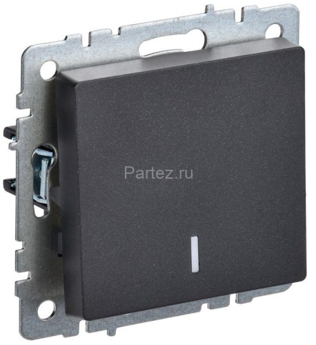 Выключатель 1-кл. СП BRITE ВС10-1-1-БрЧ 10А с инд. черн. IEK BR-V10-1-10-K02