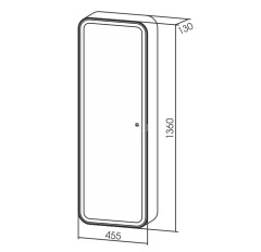 Зеркало-шкаф AZARIO Понтианак 1360х455 c подсветкой и диммером (LED-00002360)