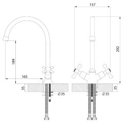 Смеситель Rossinka Н02-72 для кухни