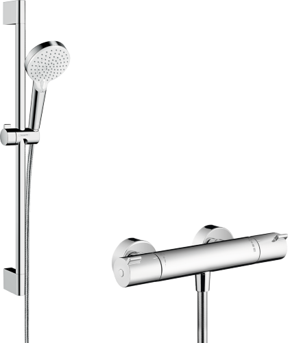 Душевая система внешнего монтажа Hansgrohe 27812400 Vario с термостатом Ecostat 1001 CL и штангой 65
