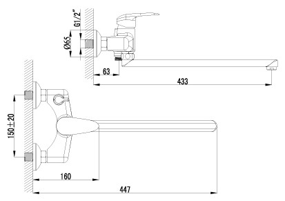 Смеситель Lemark Pramen LM3317C для ванны