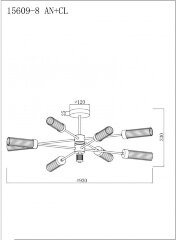 Потолочная люстра iLamp 15609-8 AN+CL