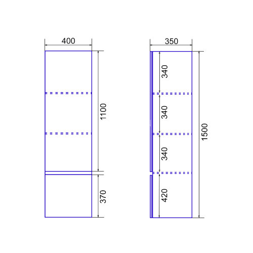 Пенал подвесной Azario Velluto белый (CS00088605)