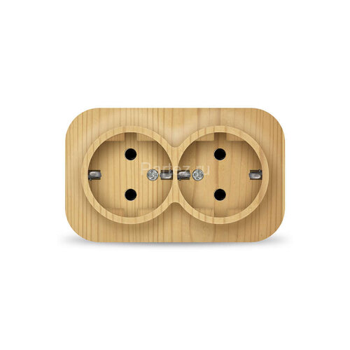 Розетка 2-м ОП 16А IP20 с заземл. сосна IONICH 1439