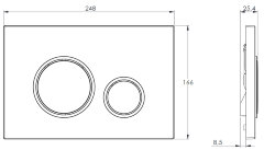 Кнопка смыва Azario двойная, белый+золото (AZ-8200-0046)