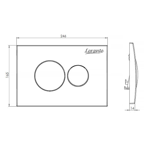 Сет LORANTO Инсталляция с круглой кнопкой хром матовая + унитаз FATTO с сиденьем микролифт (4501+731