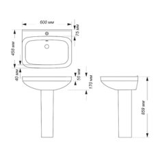 Раковина Sanita Luxe Next Luxe 61, белая (NXTSLWB01)