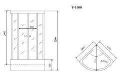 Timo Standart T-6600 Black душевая кабина (100*100*220), шт