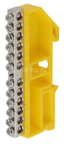 Шина PE "земля" на на DIN-изол. ШНИ-6х9-12 никелированная Д желт. NO-222-93-1 ЭРА Б0044142