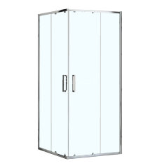 Душевое ограждение Loranto NEO 90x90x190 прозрачное закаленное стекло 5 мм, профиль серебро, без поддона (CS-21809)
