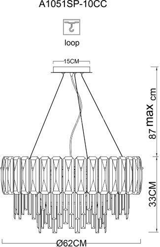 Подвесная люстра Arte Lamp A1051SP-10CC