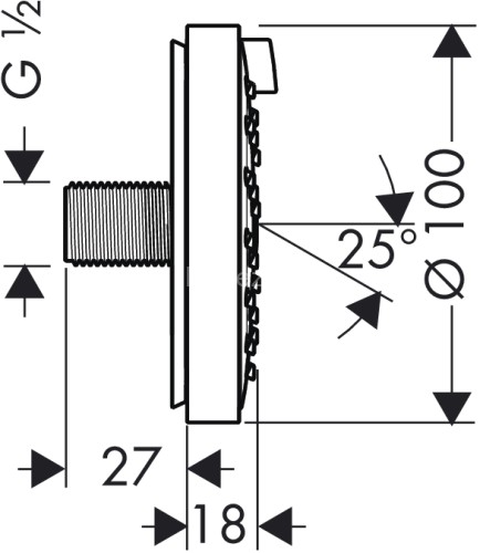 Hansgrohe 28477000 Боковая форсунка Raindance S AIR 100, 1/2