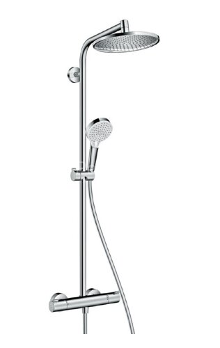 27268000 Crometta S 240 1jet Showerpipe, EcoSmart, 9 л/мин, душевая система для душа с термостатом