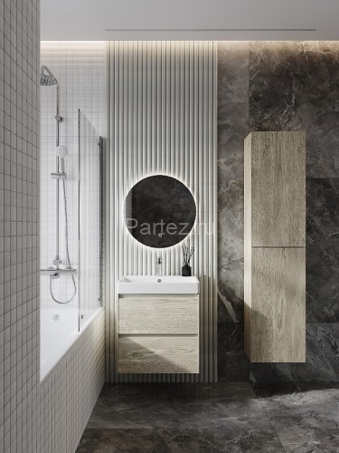 Тумба под раковину Roca Ona 600 подвесная, 2 ящика, светлый дуб (A857613512)