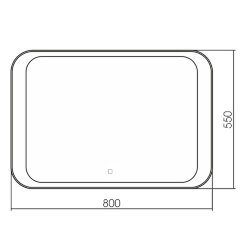 Зеркало AZARIO Индиго-2 800х550 c подсветкой и диммером, сенсор выкл+подогрев (ФР-00001702)