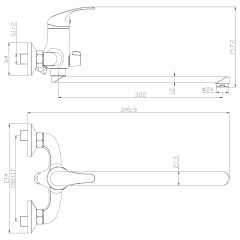 Смеситель Rossinka Y35-32 для ванны универсальный