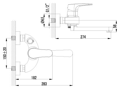 Смеситель Lemark Shift LM4314C для ванны