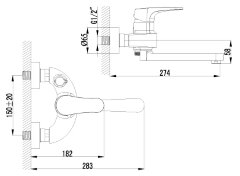 Смеситель Lemark Shift LM4314C для ванны