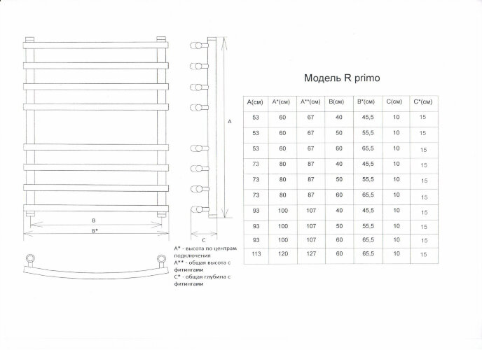 Полотенцесушитель электрический ДВИН R Primo Electro лесенка 80/50, ТЭН справа, полированный (462708