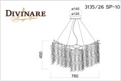Подвесная люстра Divinare 3135/26 SP-10