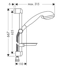 27753000 XX Croma Душевой набор Croma 2jet/Unica’S 0,65 м, ½’