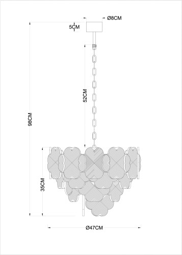 Подвесная люстра Arte Lamp A4077LM-6GO