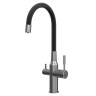 Смеситель Lemark Expert LM5083GMN-Black для кухни c гибким изливом, с подключением к фильтру с питье