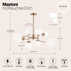 Потолочная люстра Maytoni MOD221-PL-08-G