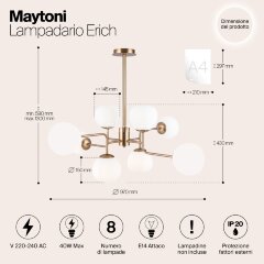 Потолочная люстра Maytoni MOD221-PL-08-G