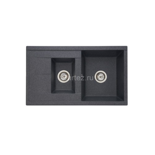 Кухонная мойка AQUATON Делия 87, 2 чаши, графит (1A716232DE210)