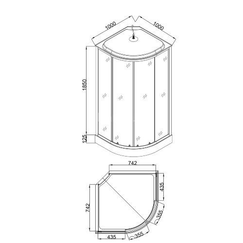 Душевая кабина Loranto SUNWAY 100х100х215 поддон 13см, белый кирпичный узор, матовое стекло 4мм, профиль хром (CS661013FW100)