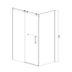 Душевое ограждение Azario VANCOUVER 800х1200х2000 L, без поддона, прозрачное стекло 8 мм, цвет профиля серебро (AZ-NKF1131 L 800)