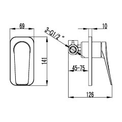 Смеситель Lemark Bronx LM3723GM для душа, встраиваемый