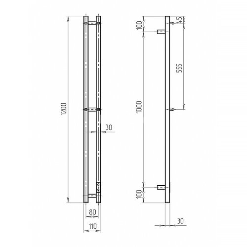 Полотенцесушитель электрический ДВИН X neo 120/10 К диммер Полированный (4657763847036)