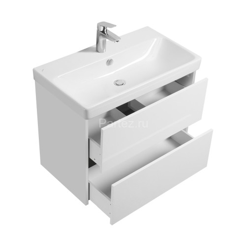 Тумба под раковину AQUATON Сканди 80 белый матовый, белый глянец (1A283001SD010)