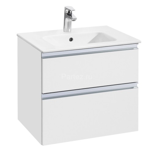 Модуль для раковины Roca THE GAP 600 мм, 2 ящика, белый глянец