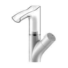 Смеситель Rossinka Z35-30W для раковины с прозрачным каскадным изливом и LED-подсветкой