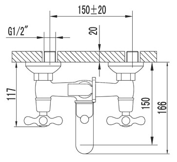 Смеситель Lemark Standard LM2102C для ванны