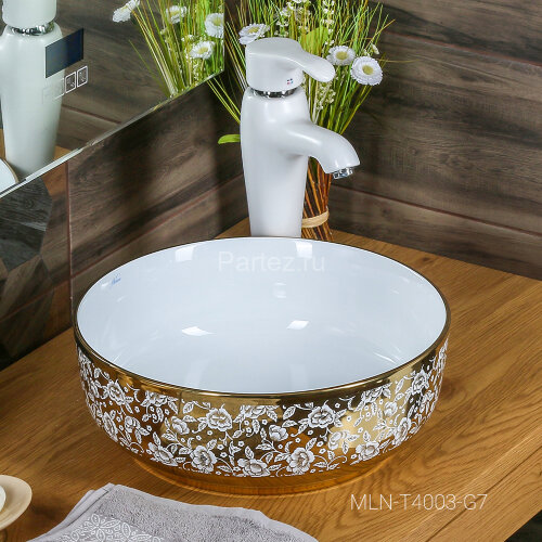 Накладная раковина melana mln-t4003-g7 (золото)