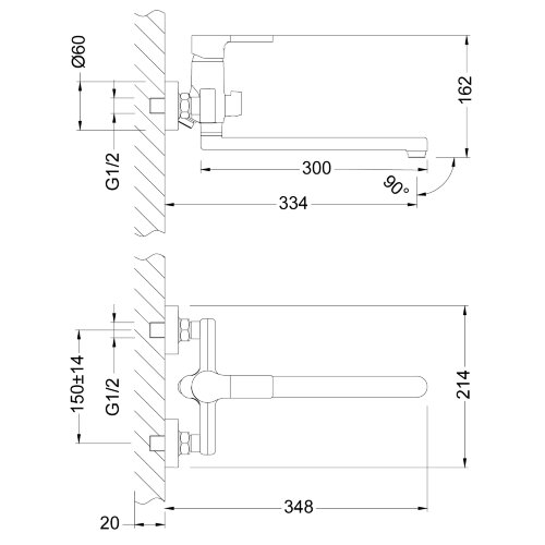 Смеситель Lemark Aura LM0651C универсальный