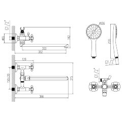 Смеситель Lemark Vista LM7651C универсальный