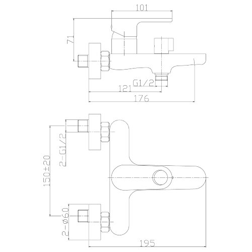 Смеситель Rossinka RS33-31 для ванны