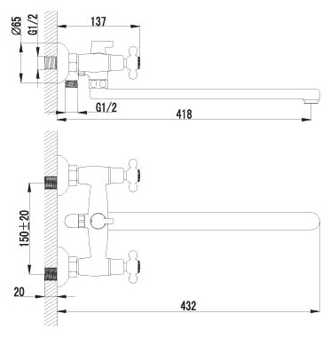 Смеситель Lemark Standard LM2112C универсальный