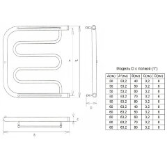 Полотенцесушитель водяной ДВИН D 50/40 c полкой 1&quot;-1/2&quot; К0 полированный (4627086011728)