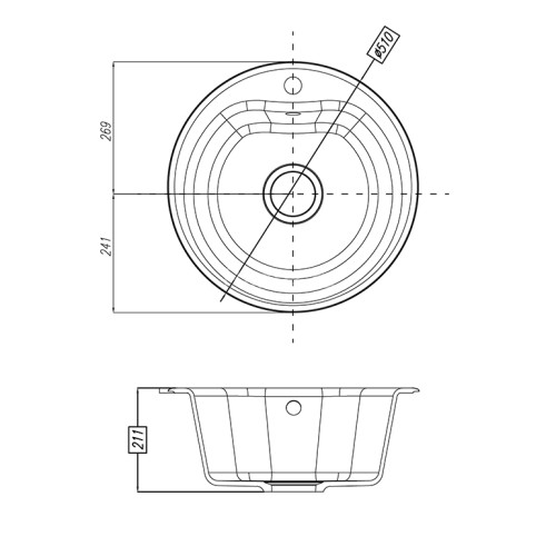 Кухонная мойка AQUATON Мида, цвет серый шелк (1A712732MD250)