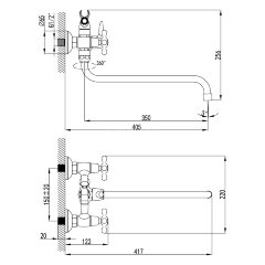 Смеситель Lemark Standard LM2151C универсальный