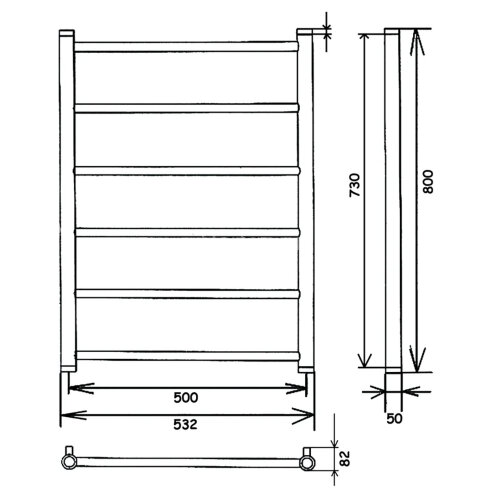 Полотенцесушитель Водяной ДВИН J 80/50 1"-1/2" К3 Черный матовый (4627152135204)