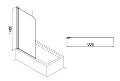 Шторка для ванны Azario Merrit 80х140 цвет профиля серебро (AZ-NF6310 800)