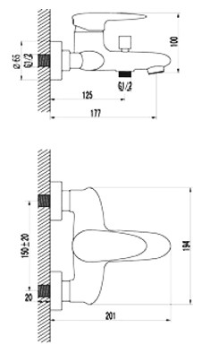 Смеситель Lemark Status LM4402C для ванны
